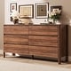 preview thumbnail 9 of 10, FURNIWAY Walnut Drawer Tall Dresser, Modern Chest with Hidden Handles, Storage Organizer