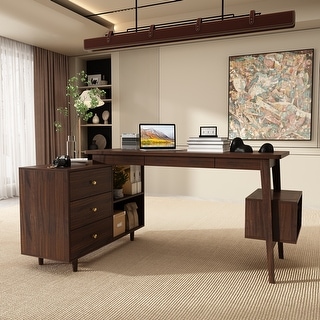 L Shaped Executive Desk 55.1" L Shape Computer Desk Office Desk