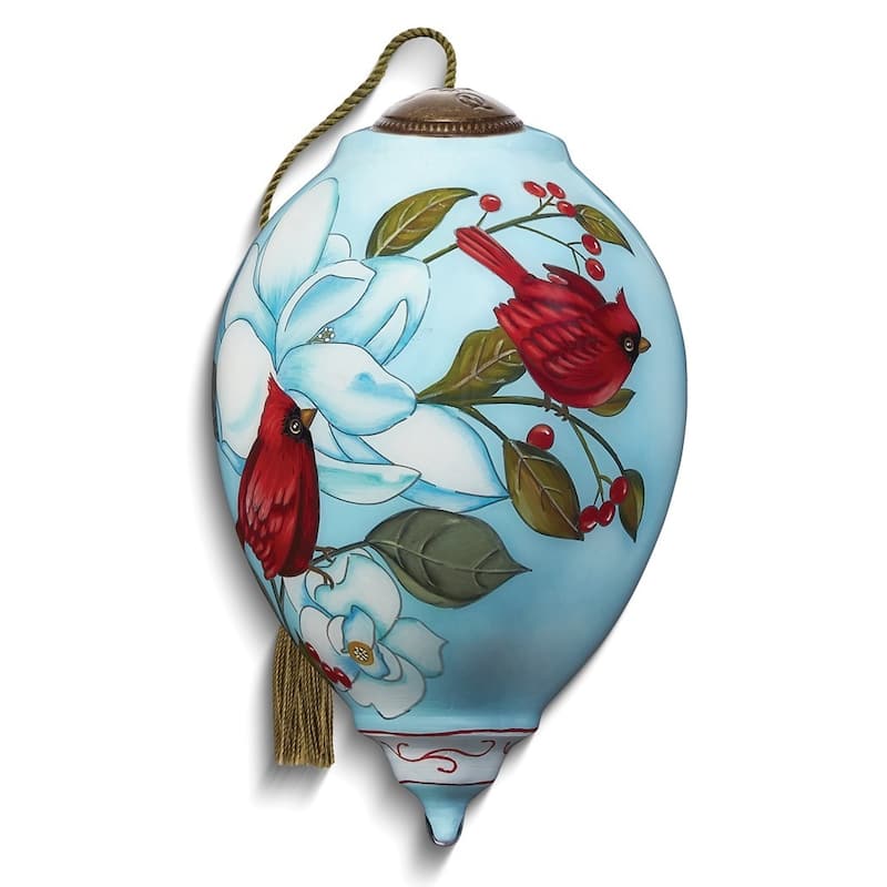 Curata Winter Song Hand-Painted Glass Ornament