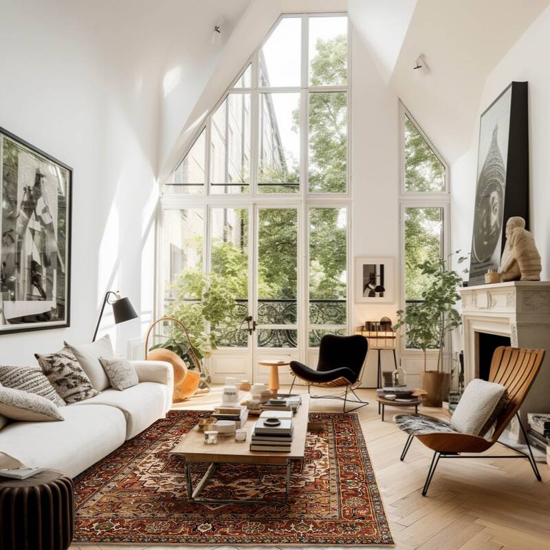 ECARPETGALLERY Hand-knotted Jules Sultane Ivory Wool Rug - 7'9 x 9'11