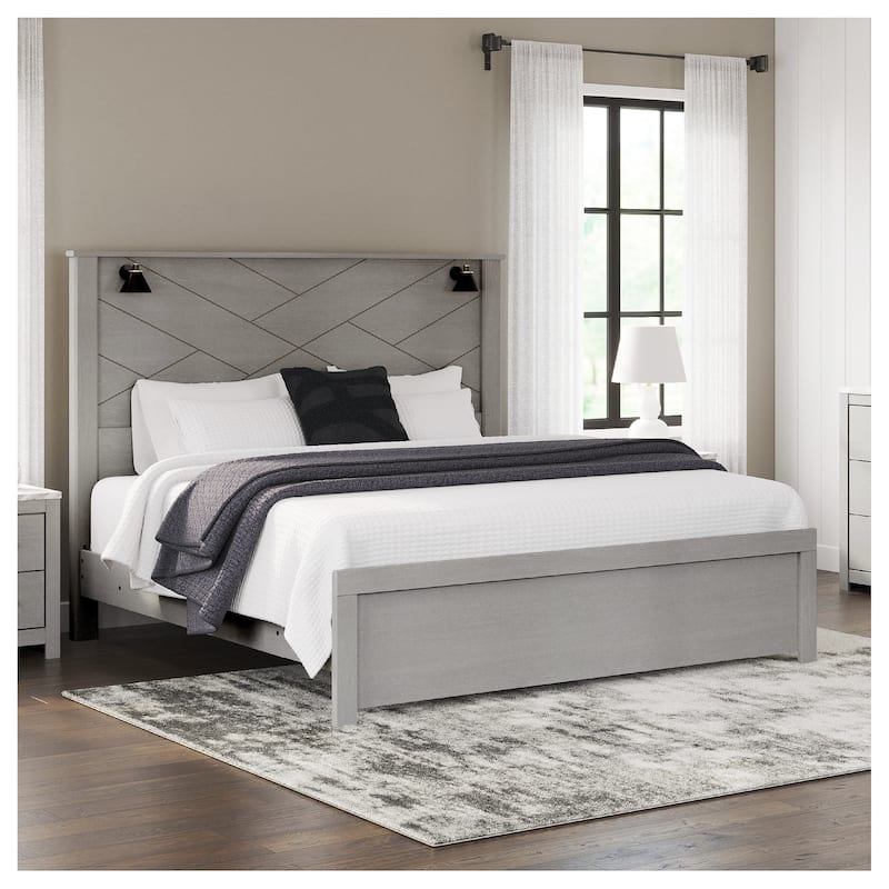 Signature Design by Ashley Gerridan Panel Bed - Light Gray - King