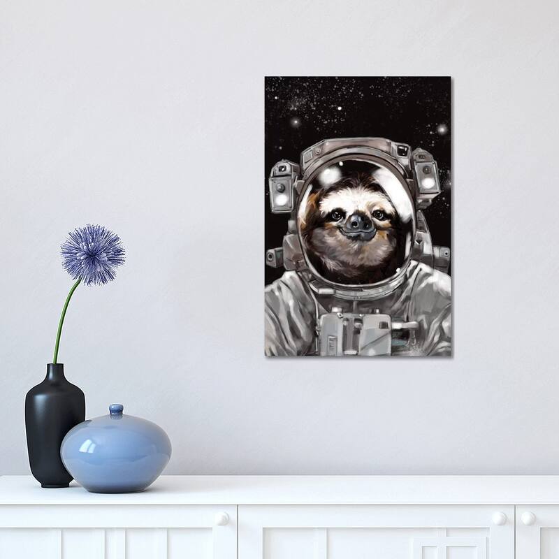 iCanvas "Astronaut Sloth Selfie" by Big Nose Work Canvas Print - 18x12x1.5