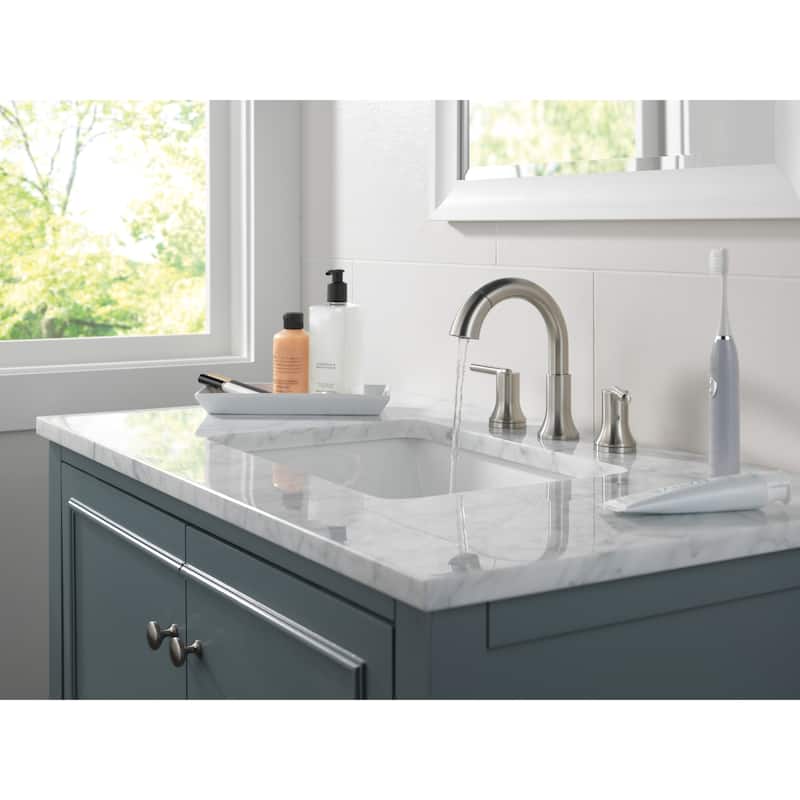 Delta 3559-PD-DST Trinsic 1.2 GPM Widespread Bathroom Faucet with Pull