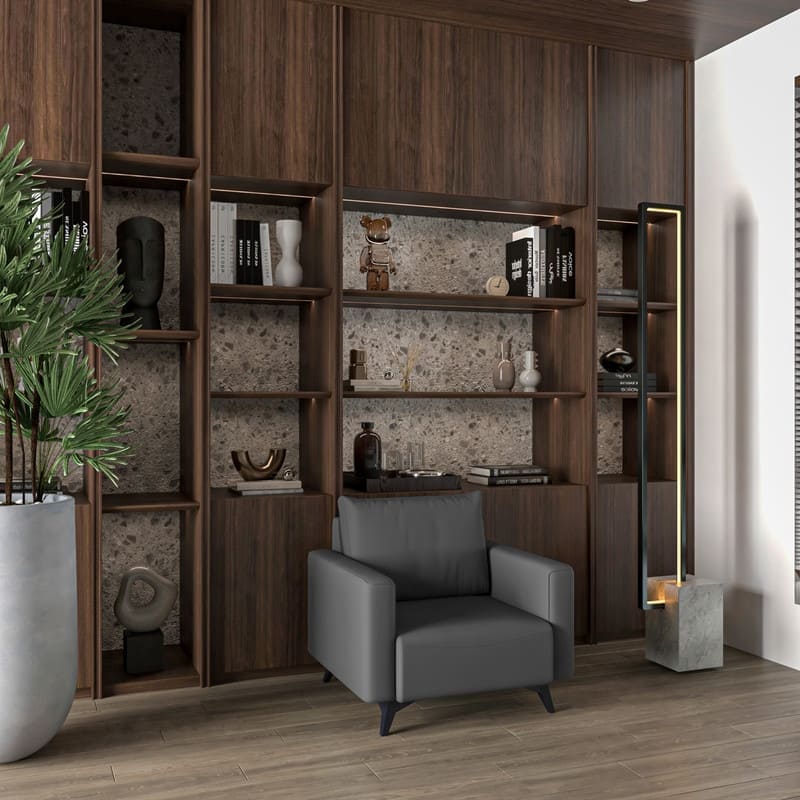 Inno Modern Vegan Leather Single-Seater Sofa Side Armchair with Solid Wood Frame, Metal Legs, Removable Cushions Accent Chair