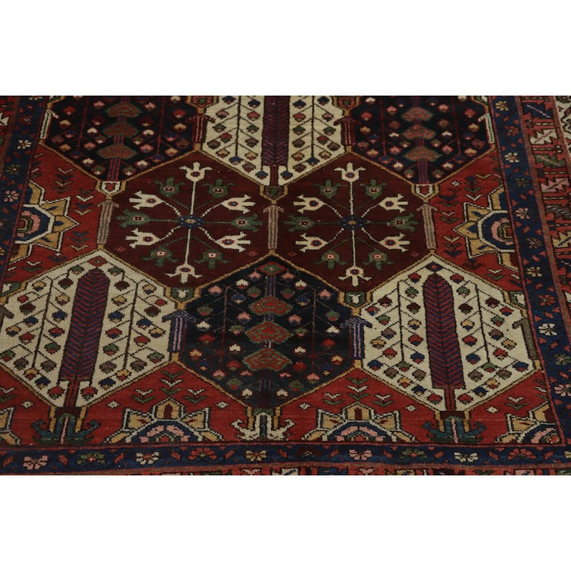 Hand Knotted Oriental 100% Wool Carpet Traditional Geometric Multi-Colored Bakhtiari Area Rug - 7' 10'' X 4' 4''