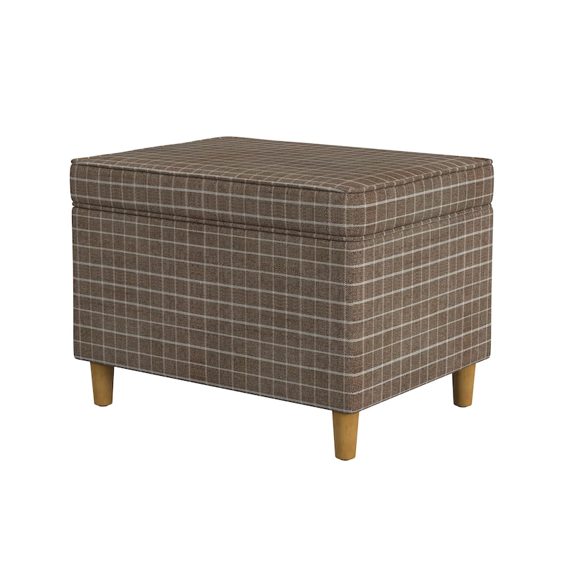 Dinah 24" Storage Ottoman with Cone Wood Legs