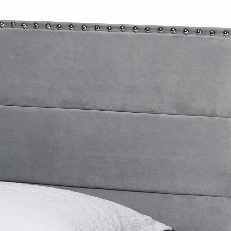 Tamira Contemporary Glam Velvet Fabric Twin Size Panel Bed