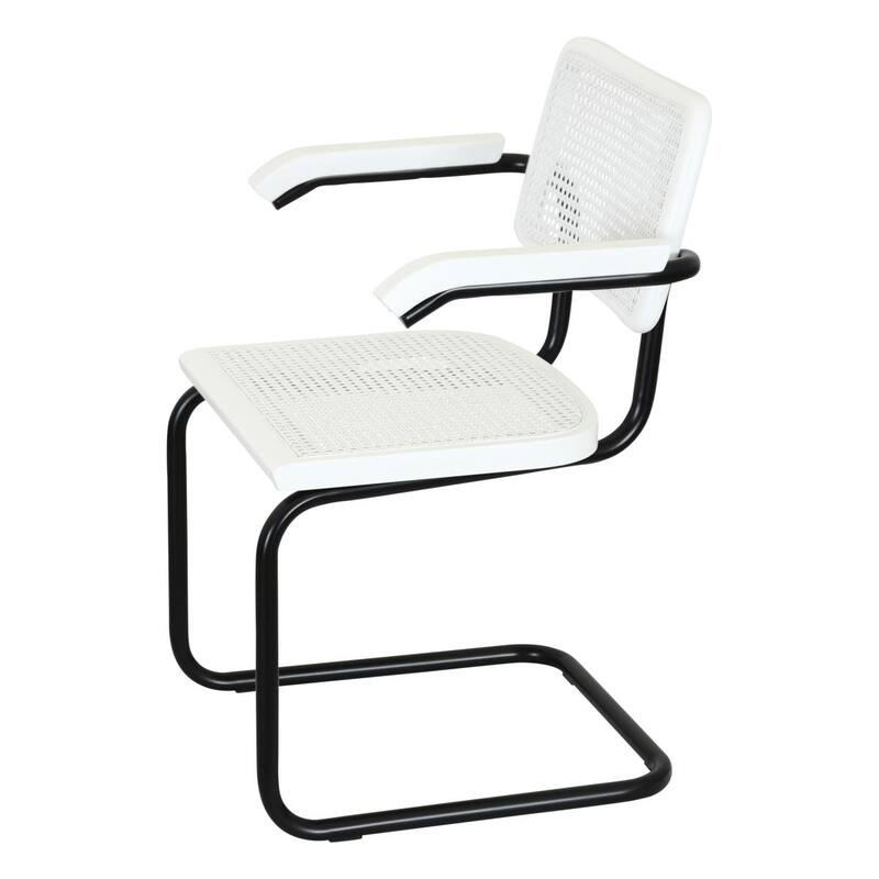Breuer Chair Company Marcel Breuer Cesca Cane Cantilever Armchair Arm Chair w/ Black Steel Frame (Various Wood & Cane Colors)