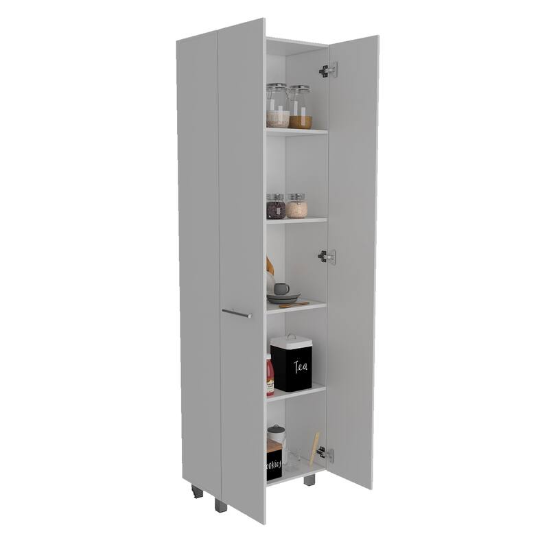 Baleare 23-inch Wide Pantry Cabinet with 5 Interior Shelves and 4 Legs - N/A