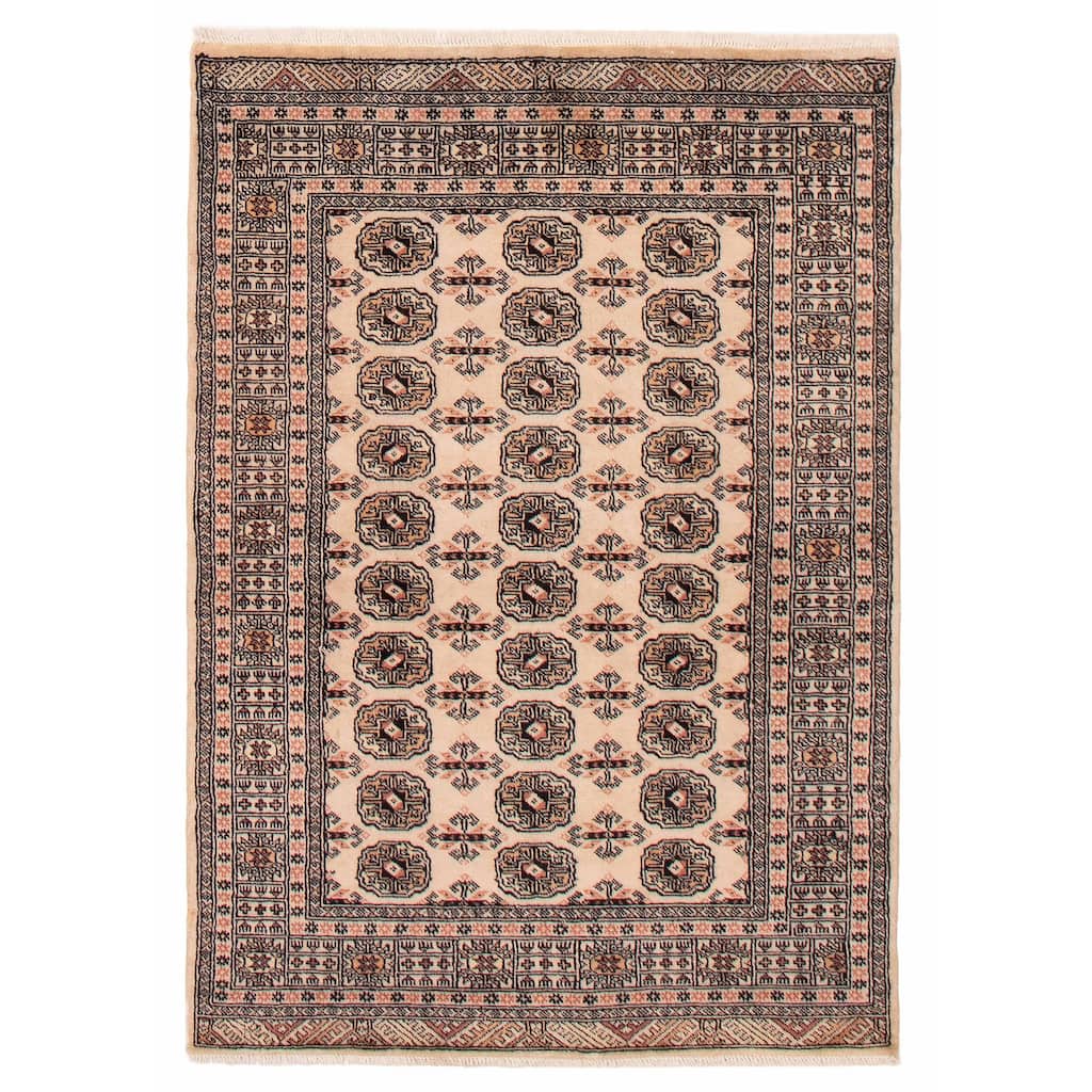 ECARPETGALLERY Hand-knotted Finest Peshawar Bokhara Beige Wool Rug - 4'2 x 6'0
