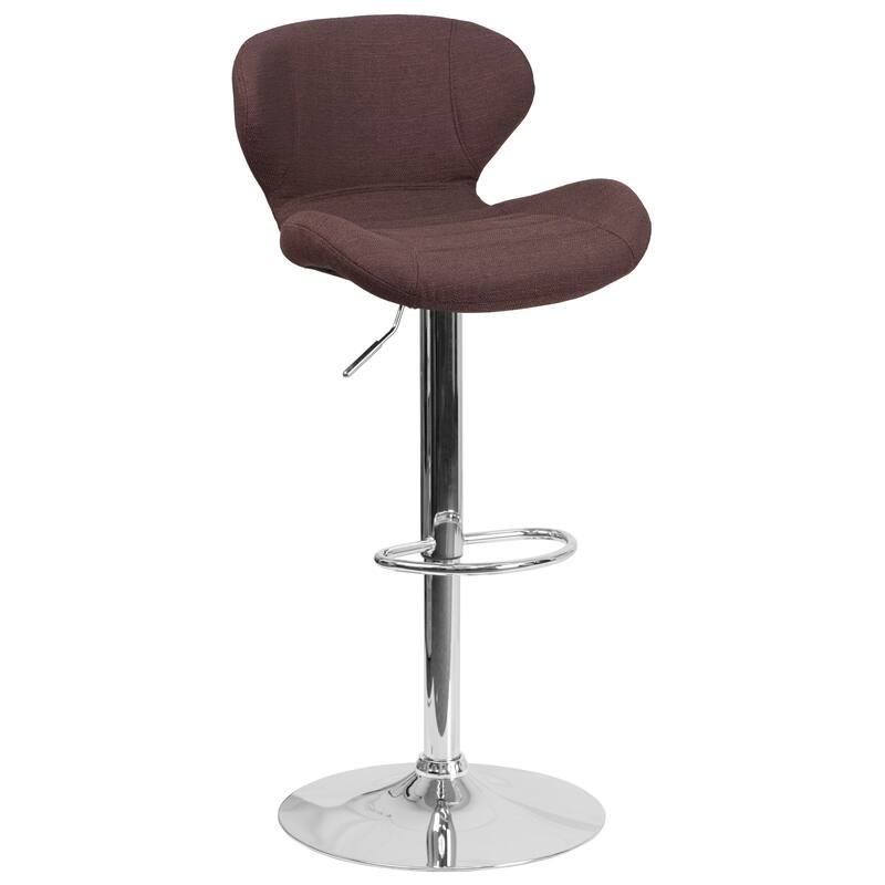 Modern Low-back Height-adjustable Chrome/Vinyl Barstools (Set of 2)