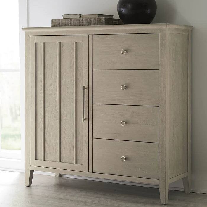 Marisole 6-Drawer 1-Door Oak Chest in Chai finish