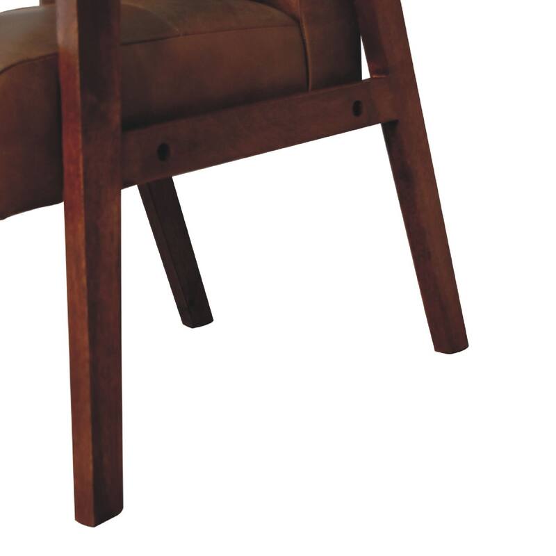 Modern Leather Accent Chair Upholstered Foam Filled