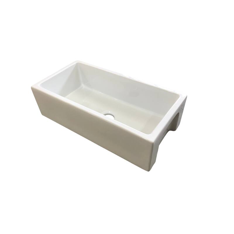 White Fireclay Farmhouse Single Bowl 36-inch Kitchen Sink with Apron