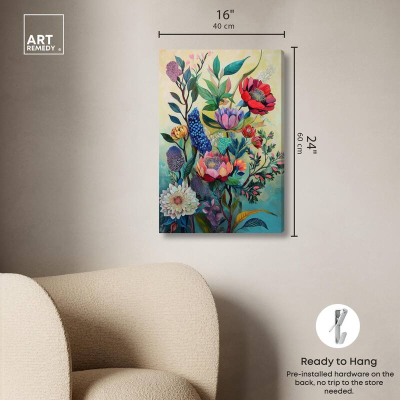 Exotic Bloom Medley II Canvas by Art Remedy, Gallery Wrapped