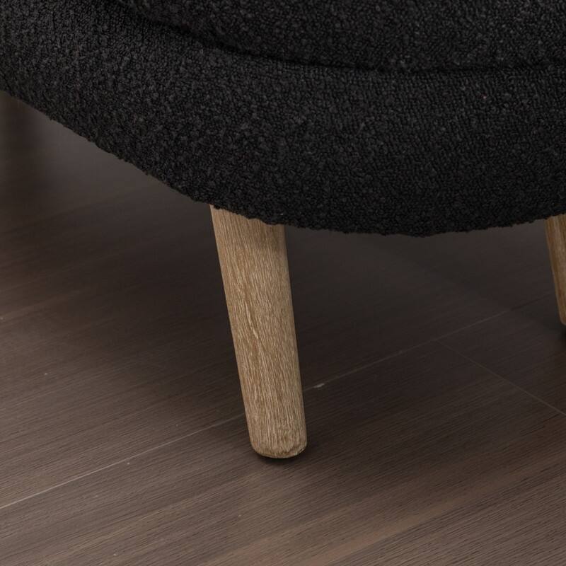 44.88" Seat Widths Soft Boucle Storage Ottoman Footrest Stool