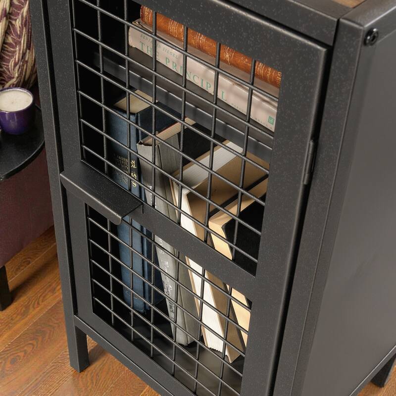 Industrial L Shaped Desk with 2 Drawers and Shelves, Computer Desk with Cable Management and Metal Frame