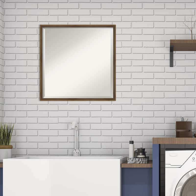 Beveled Wood Bathroom Wall Mirror - Lucie Frame