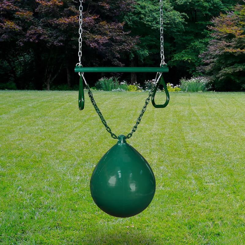 Gorilla Playsets Buoy Ball with Trapeze Bar and Rings - Green