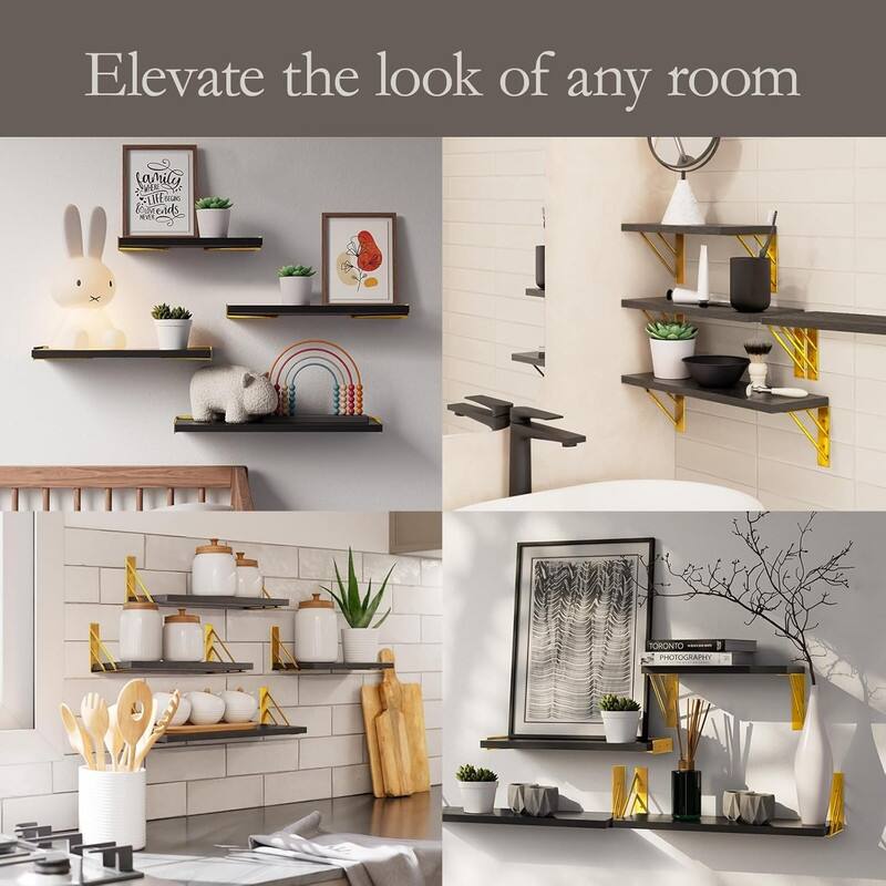 Wall Shelves for Bedroom Decor, Floating Shelves - 5.5"D x 16.5"W x 2.4"H