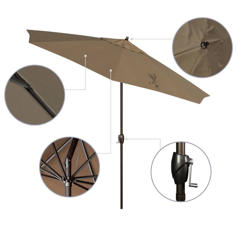North Bend 9-foot Crank Lift Auto Tilt Patio Umbrella with Outdoor Rated Olefin fabric by Havenside Home