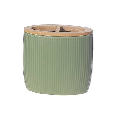 Toothbrush Holder With Bamboo Green