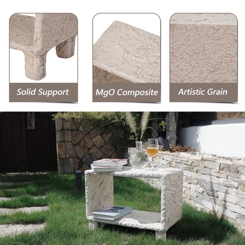 Patio Side Table With Shelf