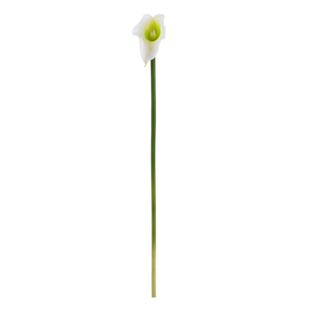 Artificial Mediterranean Flowers 26.5In - Set of 12 White Lilies for Home Decor - Cream - 5