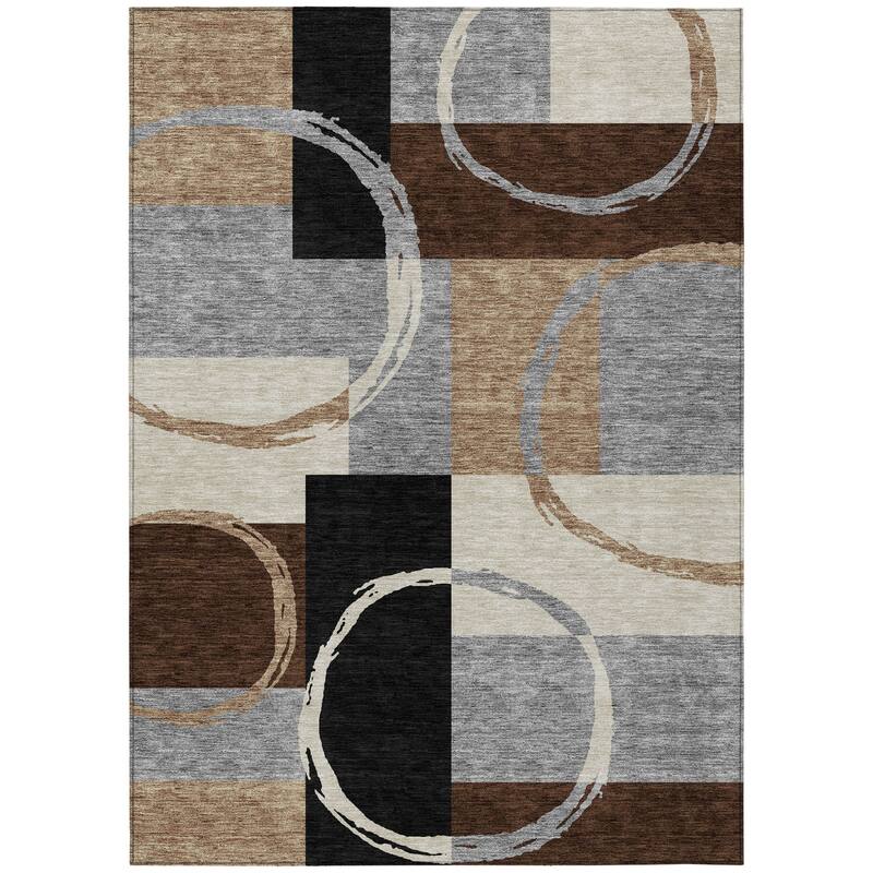 HomeRoots Geometric Modern Rectangle Outdoor Rug