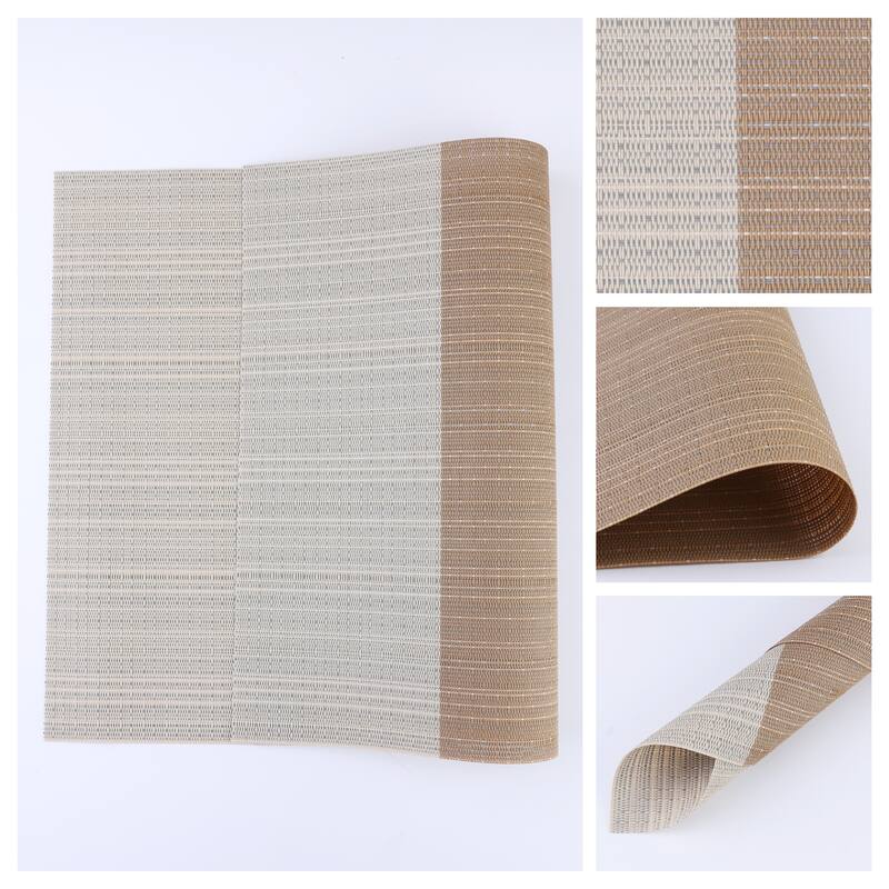 Placemats Set of 6 Easy Clean Placemats for Kitchen Dining Table Decor Heat Resistant Table Placemats Wipeable Table Mat - Yellow