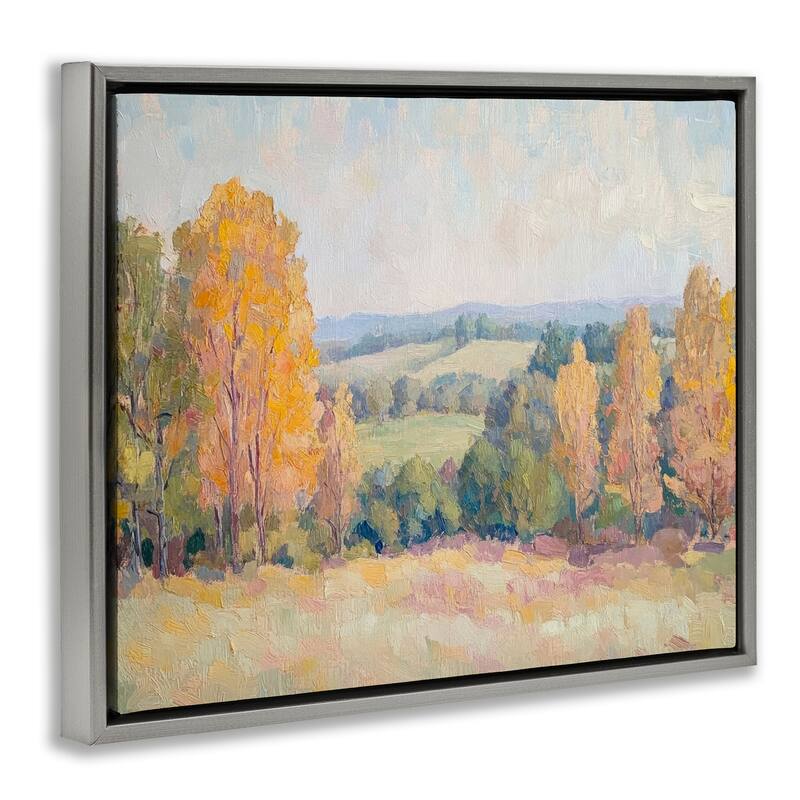 Stupell Countryside in Autumn Framed Floater Canvas Wall Art Design By Petal Prints Design