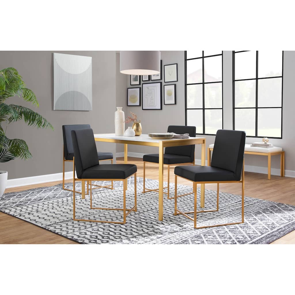 Silver Orchid Forrest Gold High Back Dining Chair - Set of 2