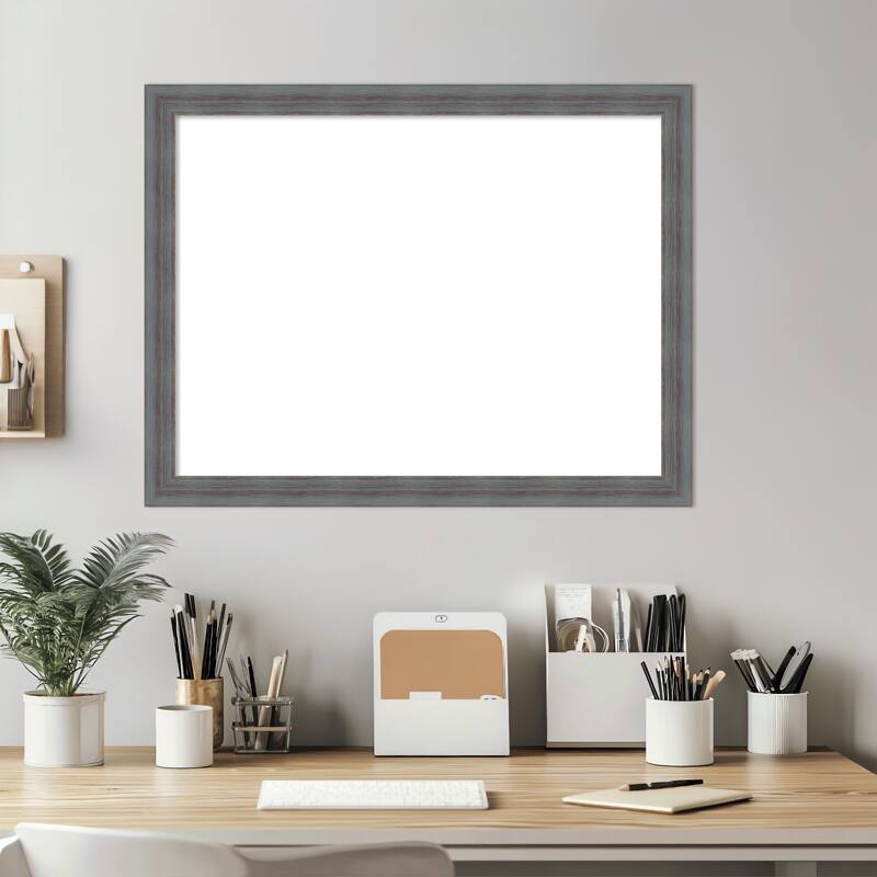Amanti Art Dixie Blue Grey Rustic Framed Dry Erase Magnetic Board