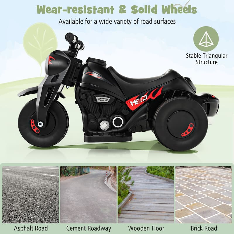 Gymax 6V Kids Bubble Car Electric Ride on Motorcycle w/ Music Button &