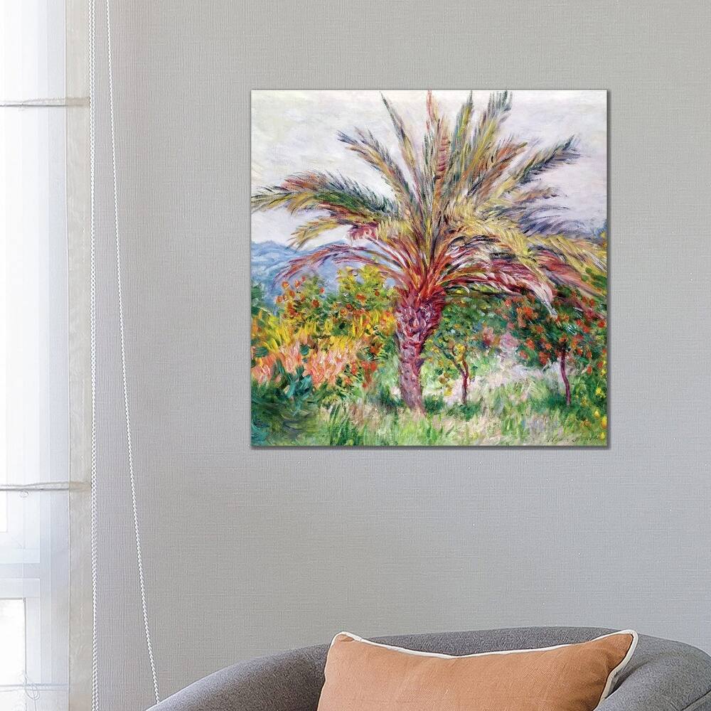 iCanvas "Palm Tree at Bordighera, c.1884 " by Claude Monet Canvas Print