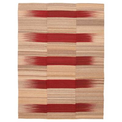 ECARPETGALLERY Flat-Weave Ankara FW Khaki Wool Kilim - 7'7 x 10'4