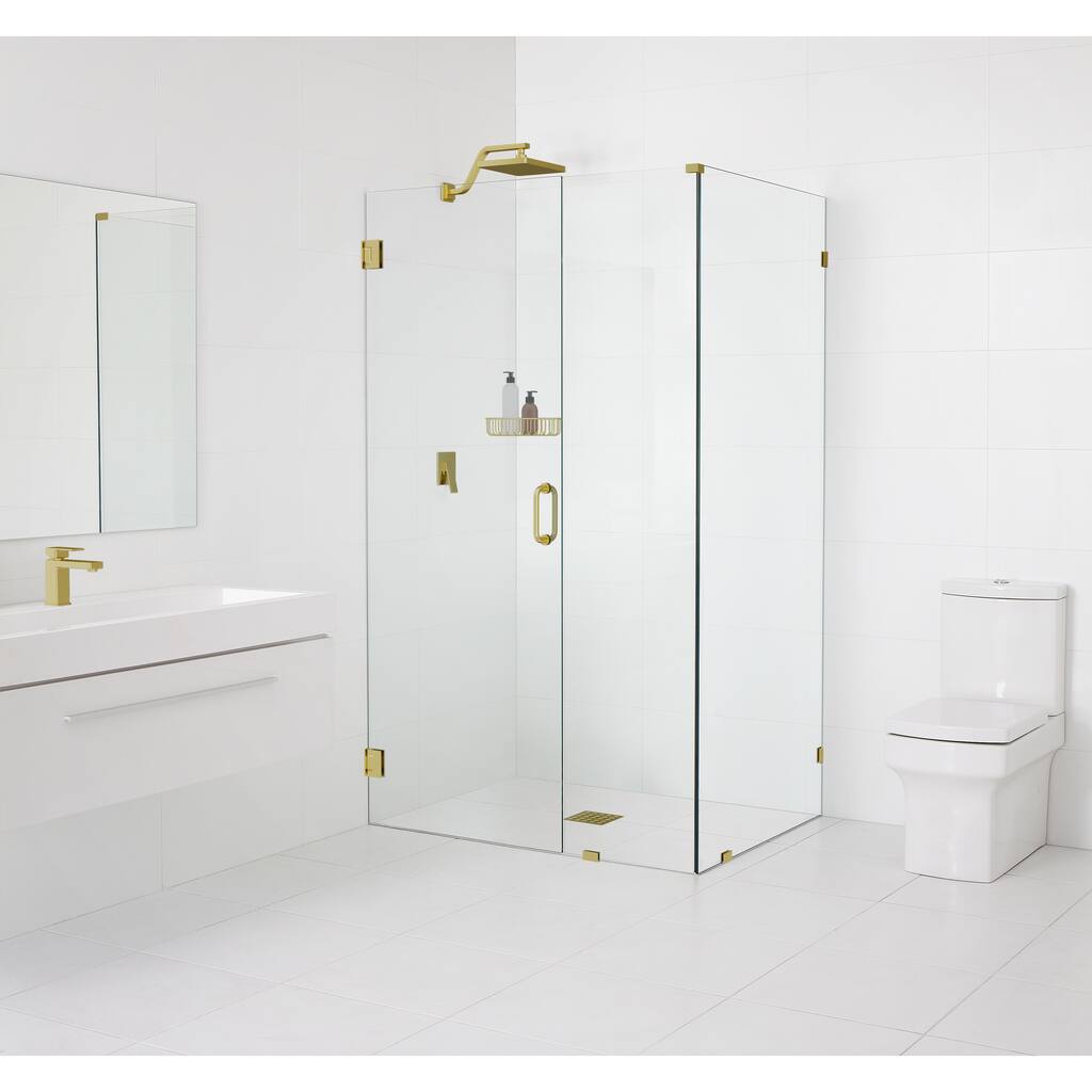 Glass Warehouse 78" x 41" x 43.5" Frameless 90 Degree Shower Enclosure - Wall Hinge