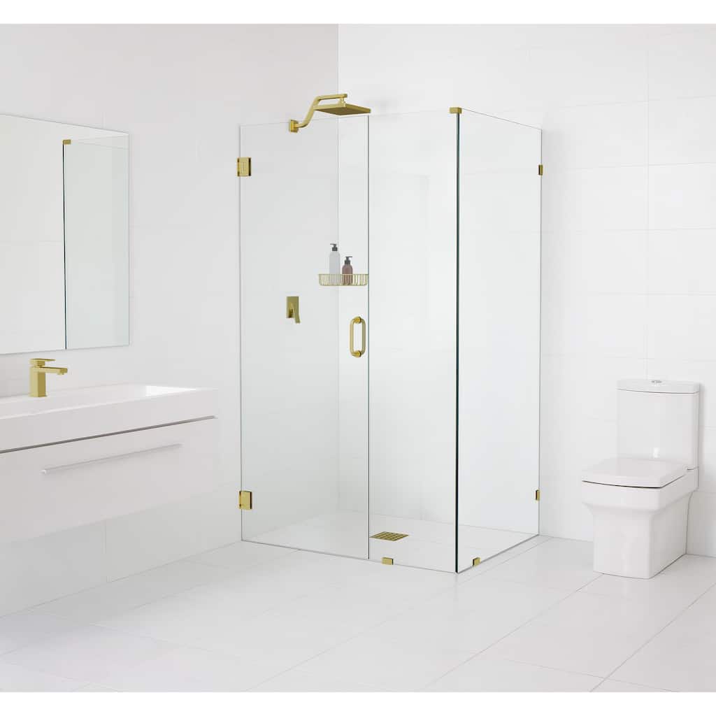 Glass Warehouse 78" x 46" x 32" Frameless 90 Degree Shower Enclosure - Wall Hinge