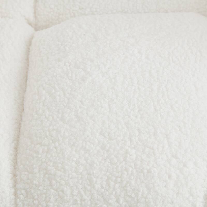 Anmytek Comfy Tufted Teddy Fabric Glider Rocking Chair