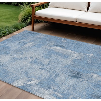 HomeRoots Abstract Transitional Rectangle Outdoor Rug