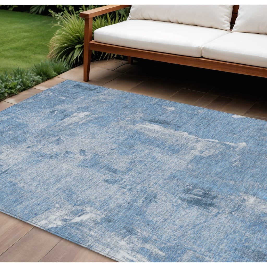 HomeRoots Abstract Transitional Rectangle Outdoor Rug