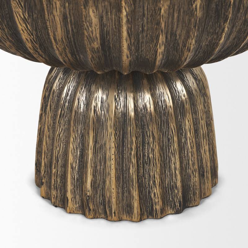 Ciaran Smooth Fluted Matte Black Metal Decorative Bowl