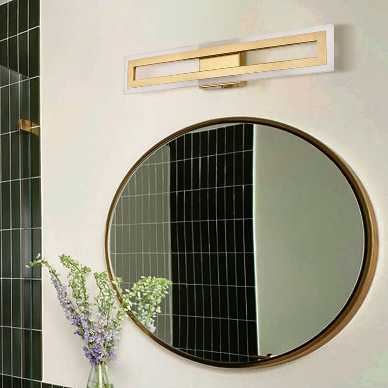 Manarola Modern LED Bathroom Vanity Light Brass Wall Sconce , Vanity Light