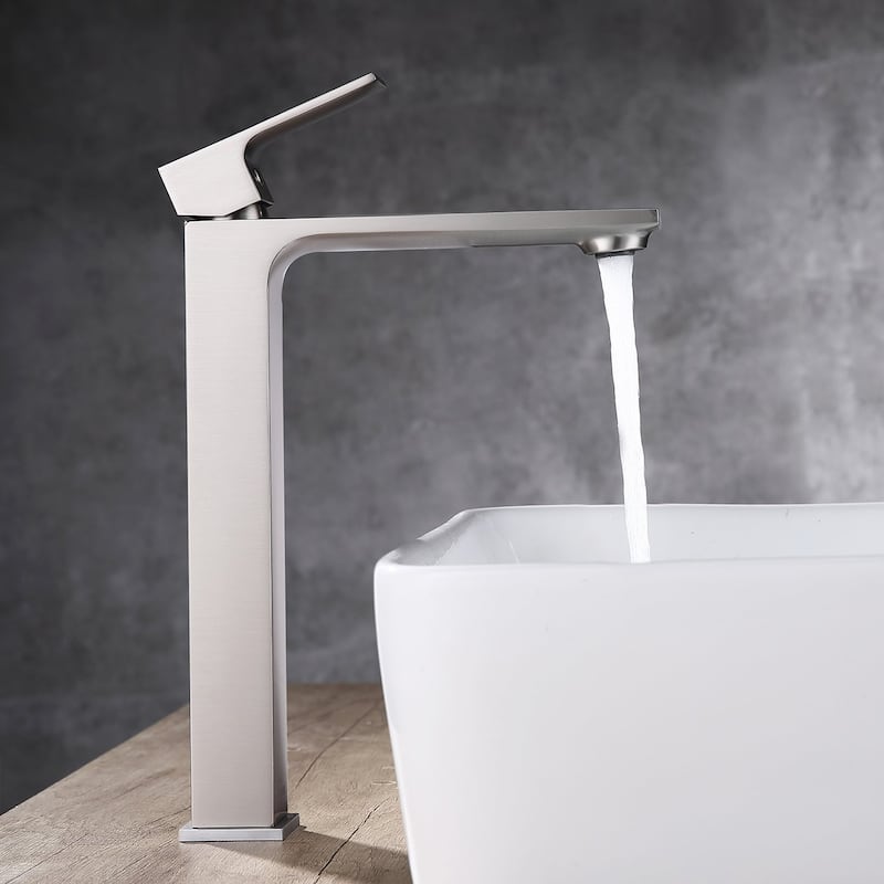 Single Handle Vessel Sink Bathroom Faucet With Pop Up Drain Assembly