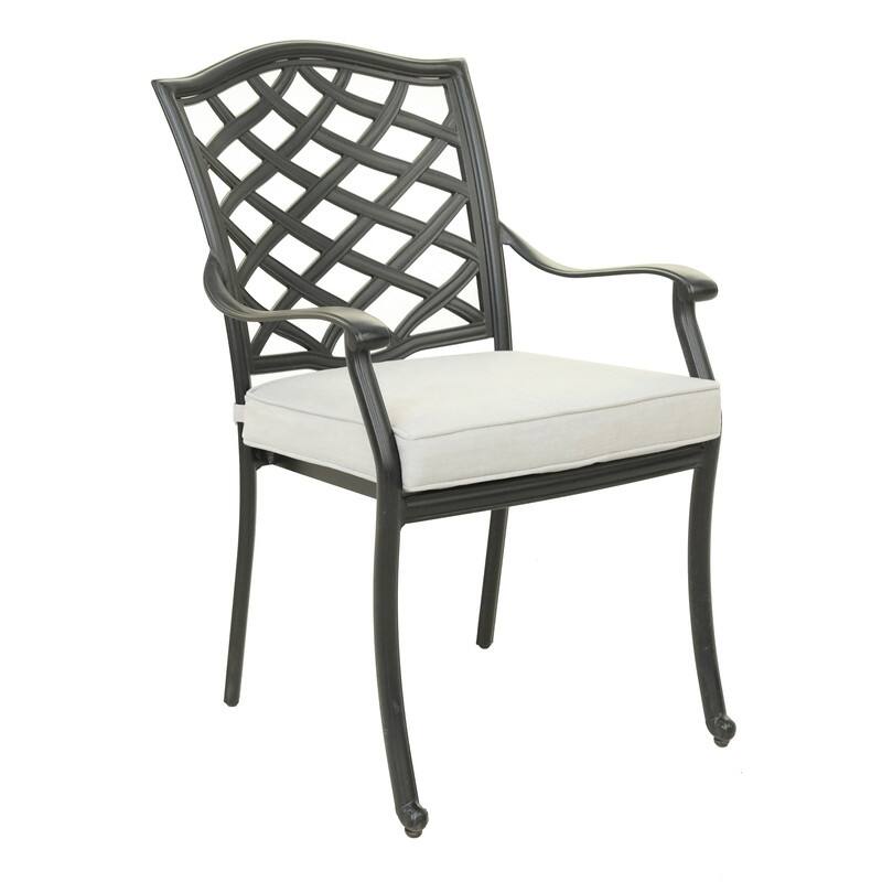 Torino Aluminum 5 Piece Round Dining Set with 4 Arm Chairs - N/A