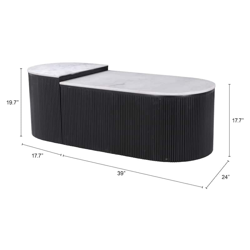 Ormara Coffee Table Set White & Black