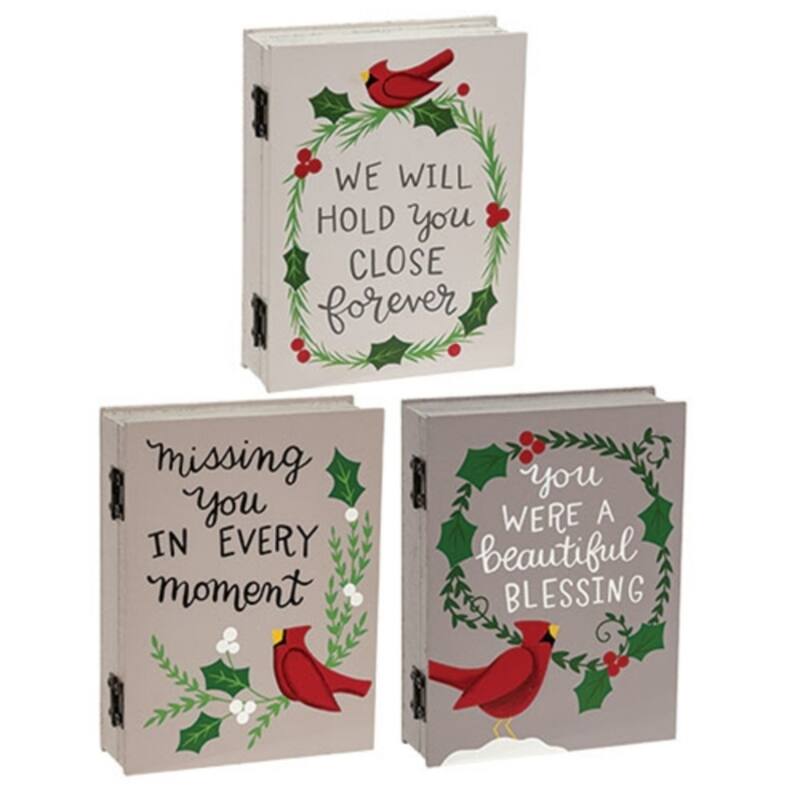 In Every Moment Cardinal Book Box Keepsake Boxes 3 Asstd. - 4" x 1.25" x 5" - Multi
