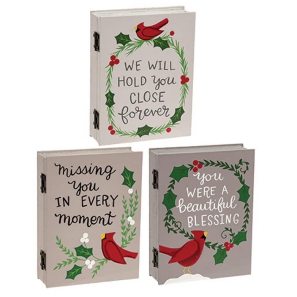 In Every Moment Cardinal Book Box Keepsake Boxes 3 Asstd. - 4" x 1.25" x 5"