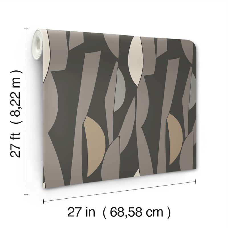 York Wallcoverings Balance Carbon and Graphite Wallpaper