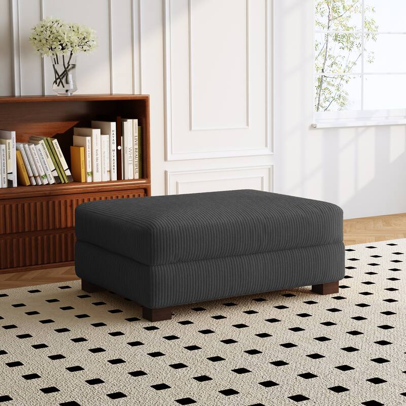 Sofa Corduroy Ottoman with Soild Wood